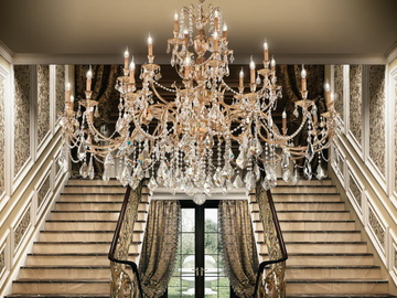 WINDSOR 888/28D2-SH/P - French Gold chandelier with Schoeler crystals by Possoni Illuminazione - view 3